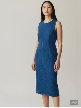 House of Harlow 1960 Sleeveless Denim Midi Dress